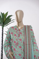 Bin Saeed Stitched 3 Piece Exclusive Printed Lawn Vol-09 Suit-LSM-2915-Pista
