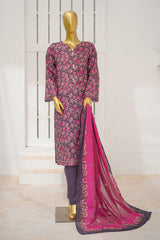 Bin Saeed Stitched 3 Piece Exclusive Printed Lawn Vol-11 Suit-LSM-3108-Purple