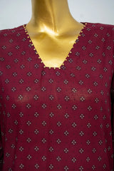 Bin Saeed Stitched 3 Piece Exclusive Printed Lawn Vol-12 Suit-LSM-3172-MEHROON