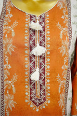Bin Saeed Stitched 3 Piece Exclusive Printed Lawn Vol-13 Suit-LSM-3228-RUST