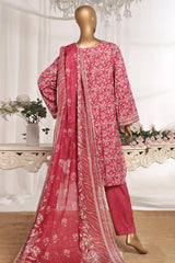 Bin Saeed Stitched 3 Piece Exc Printed Lawn Vol-03 Drop-02 Collection'2025-NSM-2310-Pink