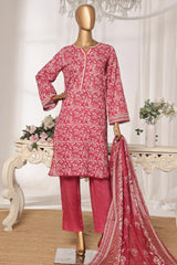 Bin Saeed Stitched 3 Piece Exc Printed Lawn Vol-03 Drop-02 Collection'2025-NSM-2310-Pink