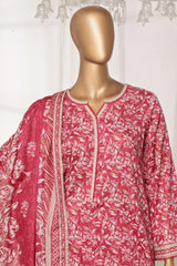 Bin Saeed Stitched 3 Piece Exc Printed Lawn Vol-03 Drop-02 Collection'2025-NSM-2310-Pink