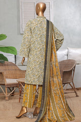 Bin Saeed Stitched 3 Piece Exc Printed Lawn Vol-03 Drop-02 Collection'2025-NSM-2314-Lemon