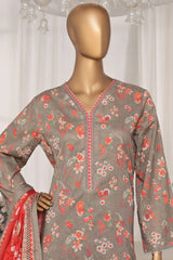 Bin Saeed Stitched 3 Piece Exc Printed Lawn Vol-03 Drop-02 Collection'2025-NSM-2316-Green