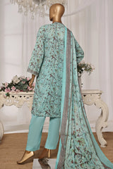 Bin Saeed Stitched 3 Piece Exc Printed Lawn Vol-03 Drop-02 Collection'2025-NSM-2318-Sea Green