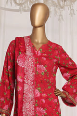Bin Saeed Stitched 3 Piece Exc Printed Lawn Vol-03 Drop-02 Collection'2025-NSM-2319-Pink