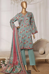 Bin Saeed Stitched 3 Piece Exc Printed Lawn Vol-03 Drop-02 Collection'2025-NSM-2323-Green