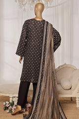 Bin Saeed Stitched 3 Piece Exc Printed Lawn Vol-03 Drop-02 Collection'2025-NSM-2325-Black