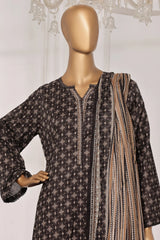 Bin Saeed Stitched 3 Piece Exc Printed Lawn Vol-03 Drop-02 Collection'2025-NSM-2325-Black