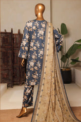Bin Saeed Stitched 3 Piece Exc Printed Lawn Vol-04 Drop-02 Collection'2025-NSM-2326-Dark Green