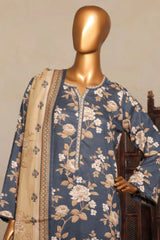 Bin Saeed Stitched 3 Piece Exc Printed Lawn Vol-04 Drop-02 Collection'2025-NSM-2326-Dark Green