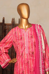 Bin Saeed Stitched 3 Piece Exc Printed Lawn Vol-04 Drop-02 Collection'2025-NSM-2327-Pink