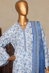 Bin Saeed Stitched 3 Piece Exc Printed Lawn Vol-04 Drop-02 Collection'2025-NSM-2328-Blue