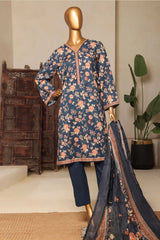 Bin Saeed Stitched 3 Piece Exc Printed Lawn Vol-04 Drop-02 Collection'2025-NSM-2330-Blue