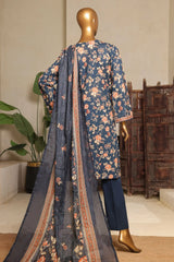 Bin Saeed Stitched 3 Piece Exc Printed Lawn Vol-04 Drop-02 Collection'2025-NSM-2330-Blue