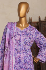 Bin Saeed Stitched 3 Piece Exc Printed Lawn Vol-04 Drop-02 Collection'2025-NSM-2335-Purple