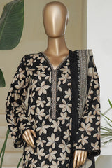 Bin Saeed Stitched 3 Piece Exc Printed Lawn Vol-05 Drop-02 Collection'2025-NSM-2337-Black