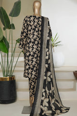 Bin Saeed Stitched 3 Piece Exc Printed Lawn Vol-05 Drop-02 Collection'2025-NSM-2337-Black