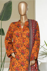 Bin Saeed Stitched 3 Piece Exc Printed Lawn Vol-05 Drop-02 Collection'2025-NSM-2338-Mustard