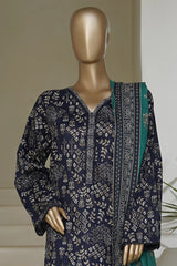 Bin Saeed Stitched 3 Piece Exc Printed Lawn Vol-05 Drop-02 Collection'2025-NSM-2339-Blue
