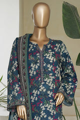 Bin Saeed Stitched 3 Piece Exc Printed Lawn Vol-05 Drop-02 Collection'2025-NSM-2340-Blue