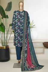 Bin Saeed Stitched 3 Piece Exc Printed Lawn Vol-05 Drop-02 Collection'2025-NSM-2340-Blue