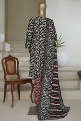 Bin Saeed Stitched 3 Piece Exc Printed Lawn Vol-05 Drop-02 Collection'2025-NSM-2341-Black