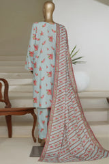 Bin Saeed Stitched 3 Piece Exc Printed Lawn Vol-05 Drop-02 Collection'2025-NSM-2343-Ferozi