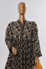Bin Saeed Stitched 3 Piece Peplum Exclusive Printed Lawn Frock Collection-SM-1740-Black