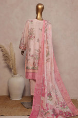Ronaq E Eid By Bin Saeed Stitched 3 Piece Exc Emb Lawn Collection'2025-SM-1882-Pink
