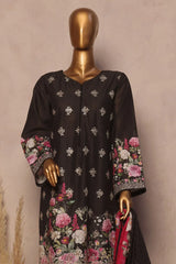 Ronaq E Eid By Bin Saeed Stitched 3 Piece Exc Emb Lawn Collection'2025-SM-1886-Black