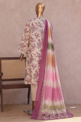 Ronaq E Eid By Bin Saeed Stitched 3 Piece Exc Emb Lawn Collection'2025-SM-1890-Skin