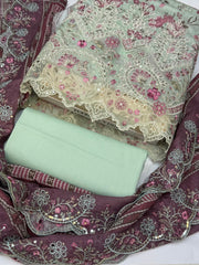 Bin Saeed Embroiderd Lawn Unstitched 3 Piece - AS - 2626 - Summer Collection