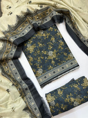 Bin Saeed Printed Lawn Unstitched 3 Piece Suit - D-01