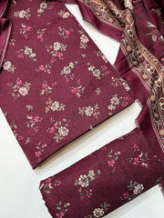 Bin Saeed Printed Lawn Unstitched 3 Piece Suit - D-07