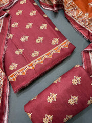 Bin Saeed Printed Lawn Unstitched 3 Piece Suit - D-08