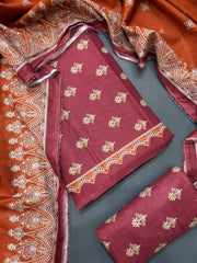 Bin Saeed Printed Lawn Unstitched 3 Piece Suit - D-08