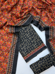 Bin Saeed Printed Lawn Unstitched 3 Piece Suit - D-12