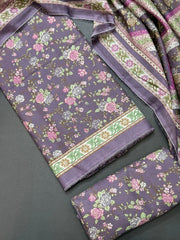 Bin Saeed Printed Lawn Unstitched 3 Piece Suit - D-15
