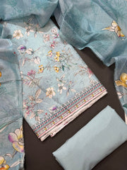 Bin Saeed Printed Lawn Unstitched 3 Piece Suit - D-20