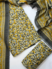 Bin Saeed Printed Lawn Unstitched 3 Piece Suit - D-25
