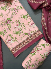 Bin Saeed Printed Lawn Unstitched 3 Piece Suit - D-28