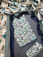Bin Saeed Printed Lawn Unstitched 3 Piece Suit - D-34