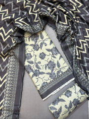 Bin Saeed Printed Lawn Unstitched 3 Piece Suit - D-49