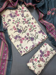 Bin Saeed Printed Lawn Unstitched 3 Piece Suit - D-58