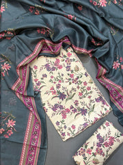 Bin Saeed Printed Lawn Unstitched 3 Piece Suit - D-58