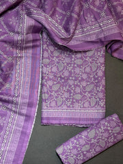 Bin Saeed Printed Khaddar Unstitched 3 Piece Suit - D-7
