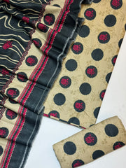 Bin Saeed Printed Khaddar Unstitched 3 Piece Suit - D-4