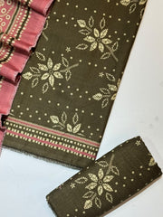Bin Saeed Printed Khaddar Unstitched 3 Piece Suit - D-6